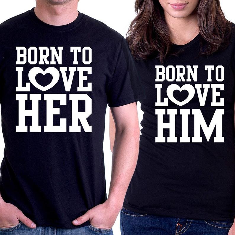 Couple Tshirt Born To Love Cotton | Swagpur